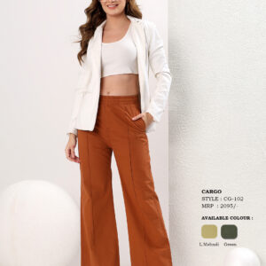 Women's High-Rise Straight Fit Casual Trousers