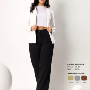 Women's High-Rise Pleated Straight Leg Formal Trousers
