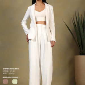 Women's High-Rise Wide Leg Pleated Formal Trousers