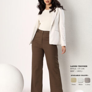 Women's High-Rise Pinstripe Straight Fit Formal Trousers