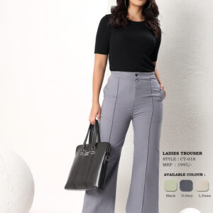 Women's High-Rise Seam Detail Wide Leg Trousers