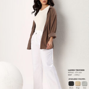 Women's High-Rise Tie-Up Wide Leg Trousers