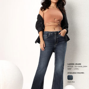 Women's Mid-Rise Flared Fit Washed Denim Jeans