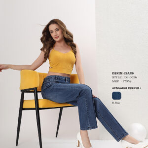 Women's High-Rise Straight Fit Designer Panel Denim Jeans