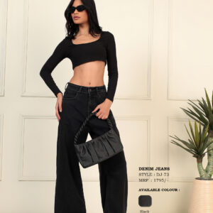 Women's High-Rise Wide Leg Washed Denim Jeans